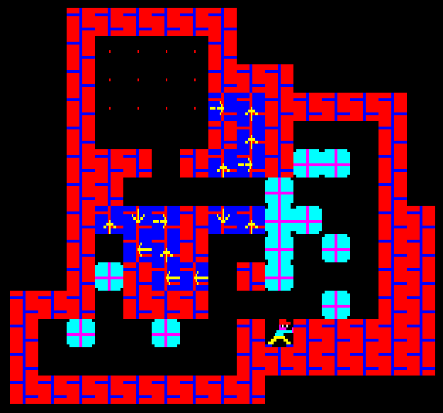 image:First Sokoban Level 15 highlighted walls.png
